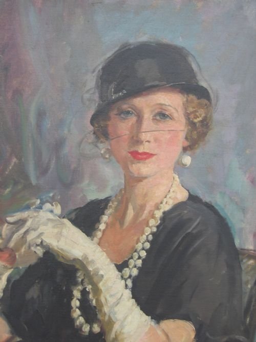 fig 2. SOLD....Portrait of a Lady 1920s, by Thomas Cantrell Dugdale