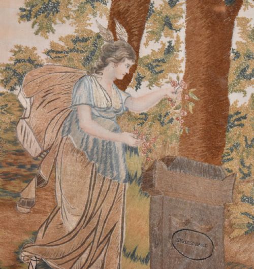 GEORGIAN NEEDLEWORK OF A MUSE BY SHAKESPEARE'S TOMB - ADDITIONAL PHOTO 2