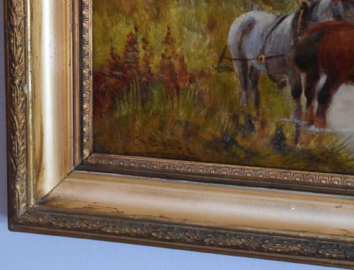PAIR OF OIL PAINTINGS BY CHARLES W OSWALD - ADDITIONAL PHOTO 4