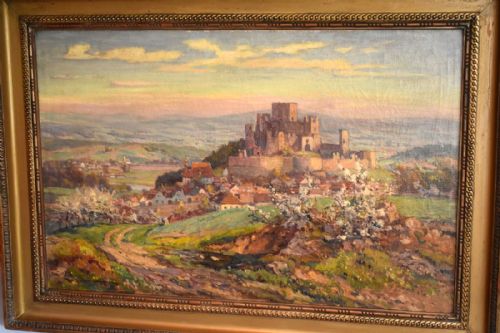 large landscape oil painting by frantisek cinajelinek - CATEGORY: ANTIQUE ART - DATED 1930