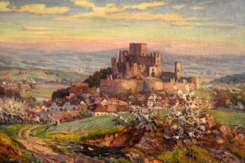 LARGE LANDSCAPE OIL PAINTING BY FRANTISEK CINAJELINEK - ADDITIONAL PHOTO 2