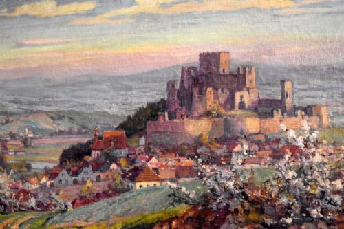 LARGE LANDSCAPE OIL PAINTING BY FRANTISEK CINAJELINEK - ADDITIONAL PHOTO 4