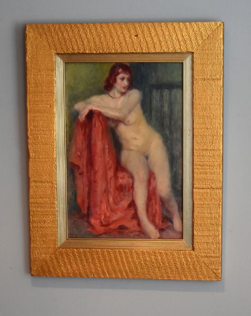 oil painting of a nude by georges aufray - CATEGORY: ANTIQUE ART - DATED 1930