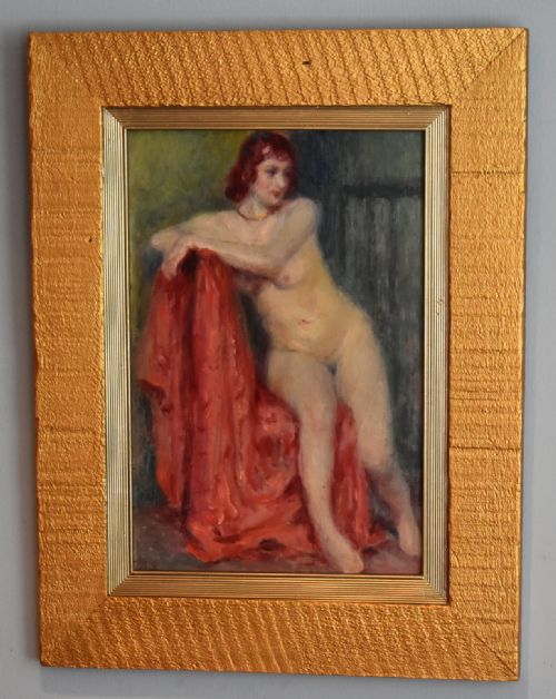 OIL PAINTING OF A NUDE BY GEORGES AUFRAY - ADDITIONAL PHOTO 1