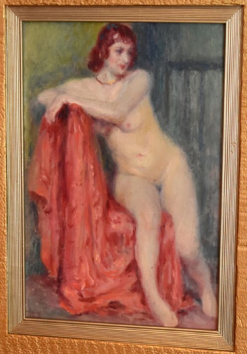 OIL PAINTING OF A NUDE BY GEORGES AUFRAY - ADDITIONAL PHOTO 3