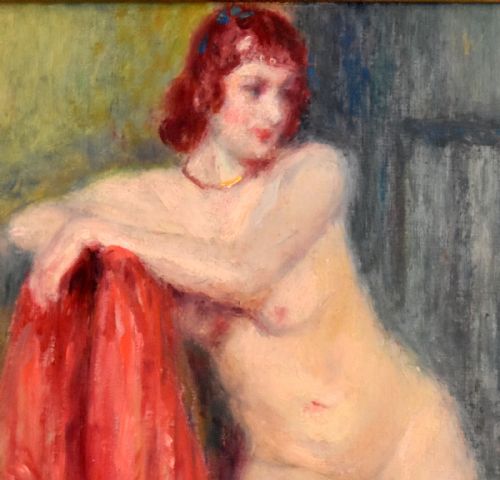 OIL PAINTING OF A NUDE BY GEORGES AUFRAY - ADDITIONAL PHOTO 4