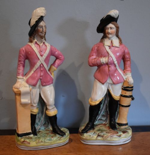 pair of king charles i and prince rupert staffordshire figures - CATEGORY: ANTIQUE CERAMICS - DATED 1870