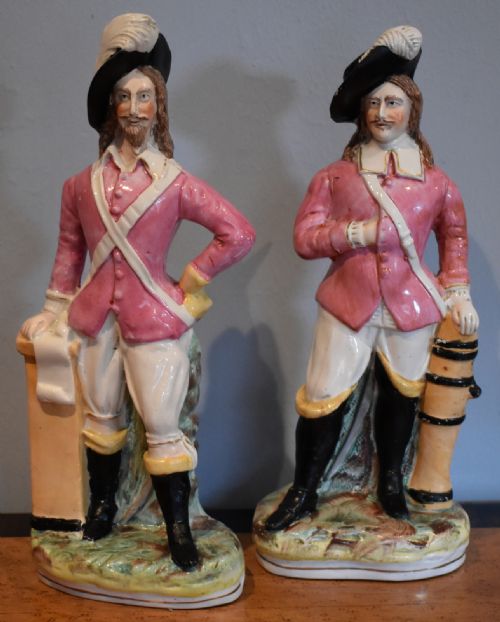 PAIR OF KING CHARLES I AND PRINCE RUPERT STAFFORDSHIRE FIGURES - ADDITIONAL PHOTO 1