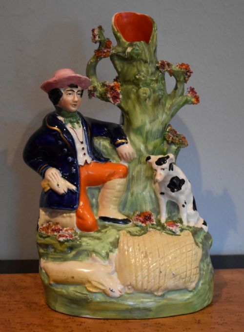 fine victorian staffordshire spill vase - CATEGORY: ANTIQUE VASES - DATED 1870