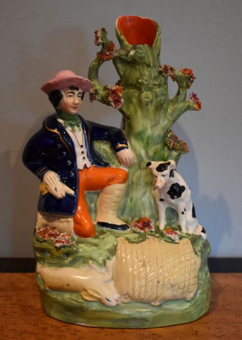 FINE VICTORIAN STAFFORDSHIRE SPILL VASE - ADDITIONAL PHOTO 3