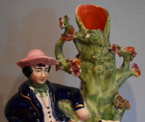 FINE VICTORIAN STAFFORDSHIRE SPILL VASE - ADDITIONAL PHOTO 4
