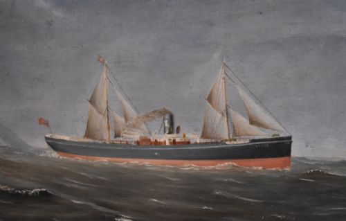 VICTORIAN MARINE OIL PAINTING - ADDITIONAL PHOTO 3