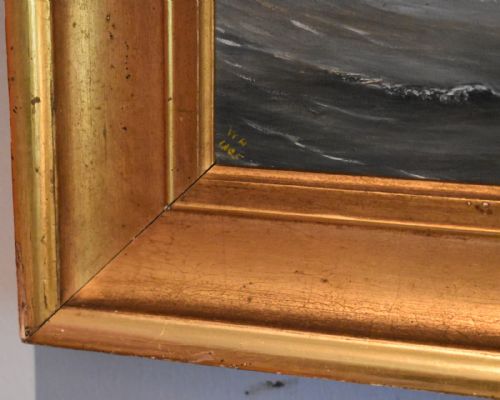 VICTORIAN MARINE OIL PAINTING - ADDITIONAL PHOTO 4