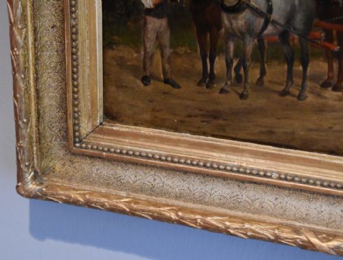 VICTORIAN COACHING SCENE OIL PAINTING - ADDITIONAL PHOTO 6