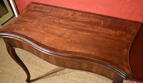 GEORGIAN MAHOGANY HEPPLEWHITE SERPENTINE CARD TABLE - ADDITIONAL PHOTO 7