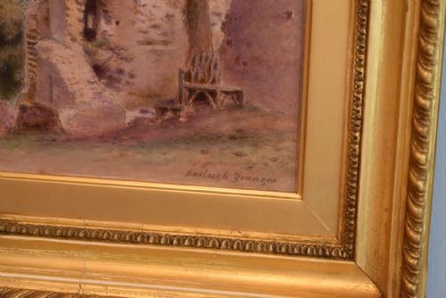 DEVON OIL PAINTING BY EDWIN BURLEIGH YOUNGER - ADDITIONAL PHOTO 4