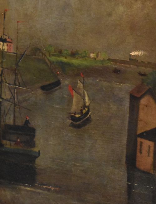 FOLK ART OIL PAINTING OF BOSTON LINCOLNSHIRE - ADDITIONAL PHOTO 4
