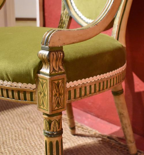 FINE PAINTED ARMCHAIR - ADDITIONAL PHOTO 7