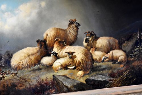 SUPERB LARGE OIL PAINTING BY JOHN W MORRIS - ADDITIONAL PHOTO 3