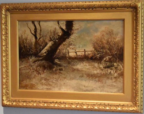 VICTORIAN WINTER SCENE OIL PAINTING BY JOHN EDWARDS - ADDITIONAL PHOTO 1
