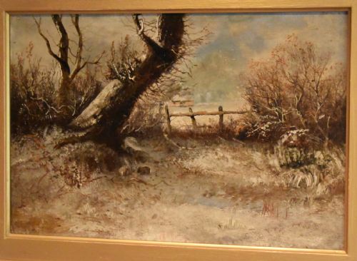 VICTORIAN WINTER SCENE OIL PAINTING BY JOHN EDWARDS - ADDITIONAL PHOTO 2