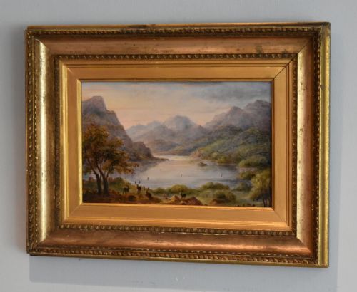 fine victorian oil painting of ullswater - CATEGORY: ANTIQUE ART - DATED 1850