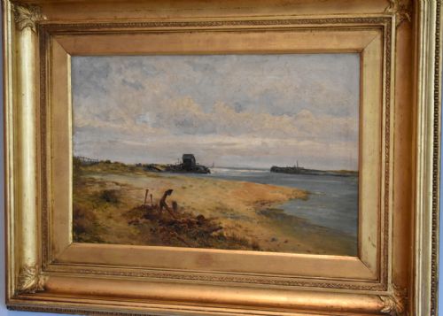 COASTAL SCENE OIL PAINTING BY ADAM KNIGHT - ADDITIONAL PHOTO 1