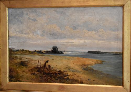COASTAL SCENE OIL PAINTING BY ADAM KNIGHT - ADDITIONAL PHOTO 2