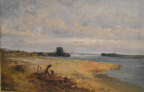 COASTAL SCENE OIL PAINTING BY ADAM KNIGHT - ADDITIONAL PHOTO 3