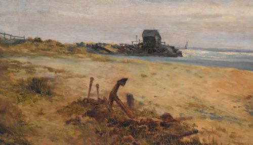 COASTAL SCENE OIL PAINTING BY ADAM KNIGHT - ADDITIONAL PHOTO 4