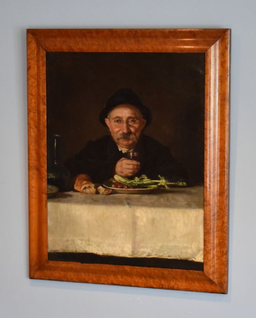 oil painting portrait 'lunchtime' - CATEGORY: ANTIQUE ART - DATED 1880