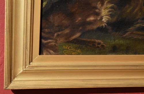 LARGE OIL PAINTING OF DOGS BY JCLARKE - ADDITIONAL PHOTO 4