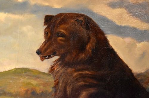 LARGE OIL PAINTING OF DOGS BY JCLARKE - ADDITIONAL PHOTO 6