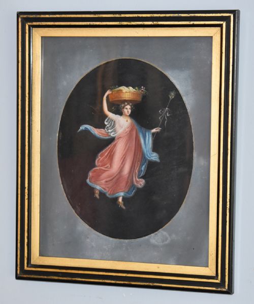 italian classical oil painting of a goddess - CATEGORY: ANTIQUE ART - DATED 1900