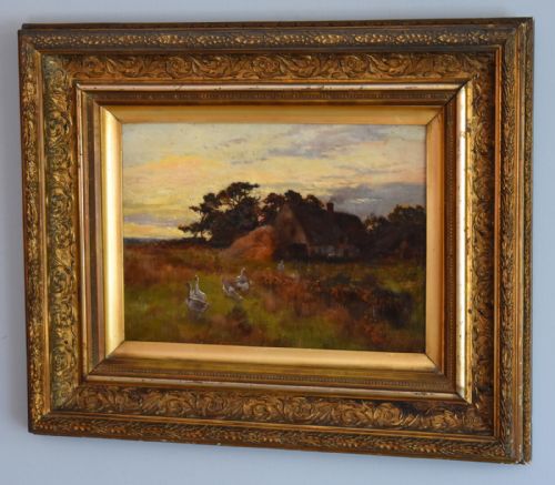 FINE VICTORIAN OIL PAINTING OF A COTTAGE SCENE - ADDITIONAL PHOTO 1