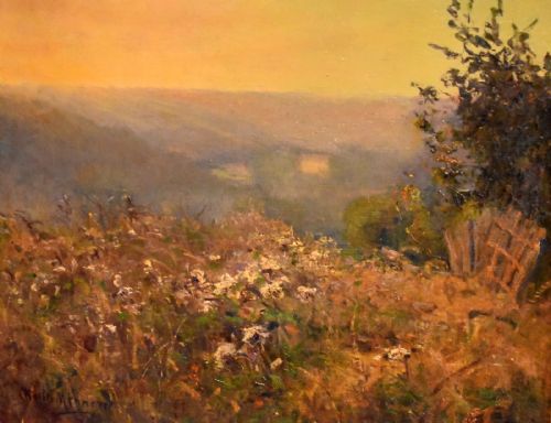 IMPRESSIONIST LANDSCAPE OIL PAINTING BY CHARLES MENNERET - ADDITIONAL PHOTO 3