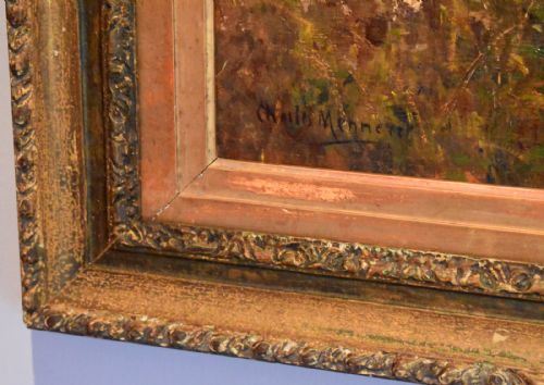 IMPRESSIONIST LANDSCAPE OIL PAINTING BY CHARLES MENNERET - ADDITIONAL PHOTO 4