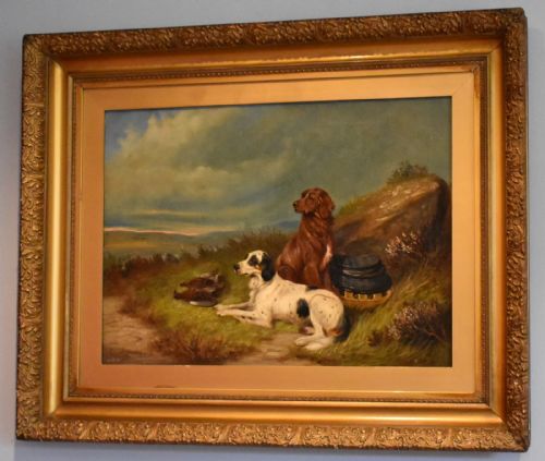 SUPERB OIL PAINTING OF GUN DOGS BY COLIN GRAEME - ADDITIONAL PHOTO 1