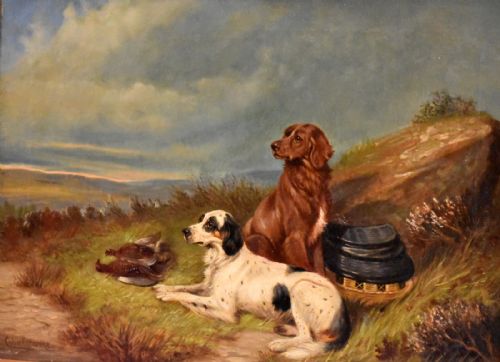 SUPERB OIL PAINTING OF GUN DOGS BY COLIN GRAEME - ADDITIONAL PHOTO 3