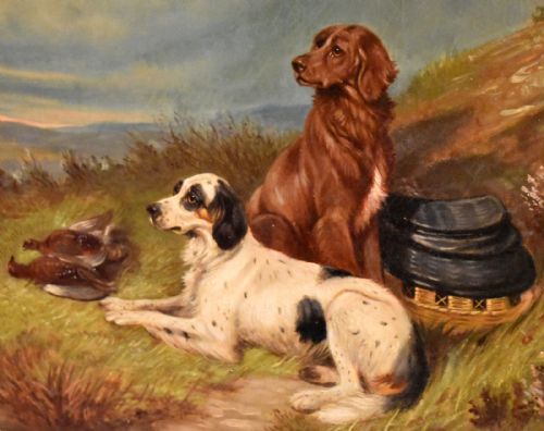 SUPERB OIL PAINTING OF GUN DOGS BY COLIN GRAEME - ADDITIONAL PHOTO 4