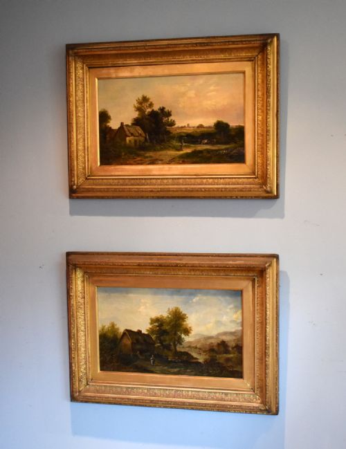 fine pair of victorian oil paintings of the isle of wight - CATEGORY: ANTIQUE ART - DATED VICTORIAN