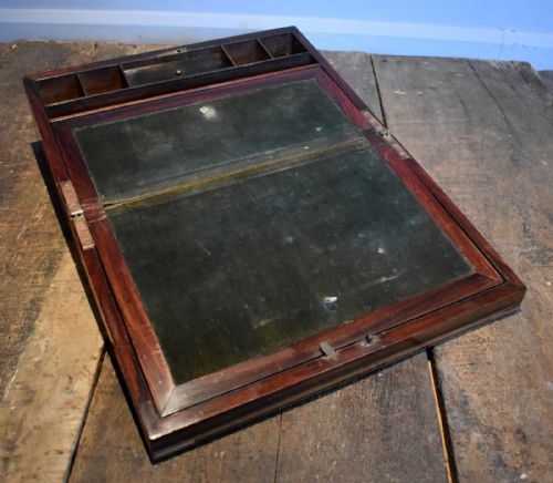 ANGLO INDIAN BRASS INLAID TEAK WRITING SLOPE - ADDITIONAL PHOTO 4