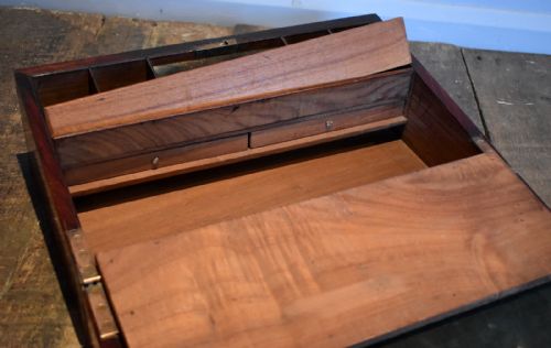ANGLO INDIAN BRASS INLAID TEAK WRITING SLOPE - ADDITIONAL PHOTO 5