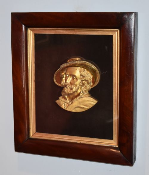 victorian gilt bronze profile of rubens - CATEGORY: ANTIQUE METAL - DATED VICTORIAN