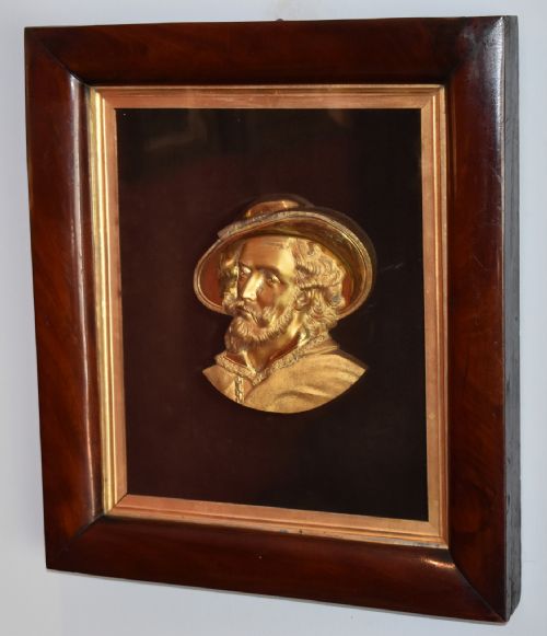 VICTORIAN GILT BRONZE PROFILE OF RUBENS - ADDITIONAL PHOTO 2