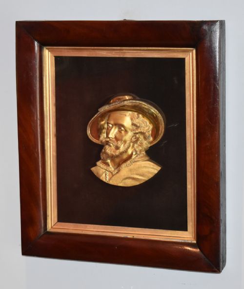 VICTORIAN GILT BRONZE PROFILE OF RUBENS - ADDITIONAL PHOTO 3