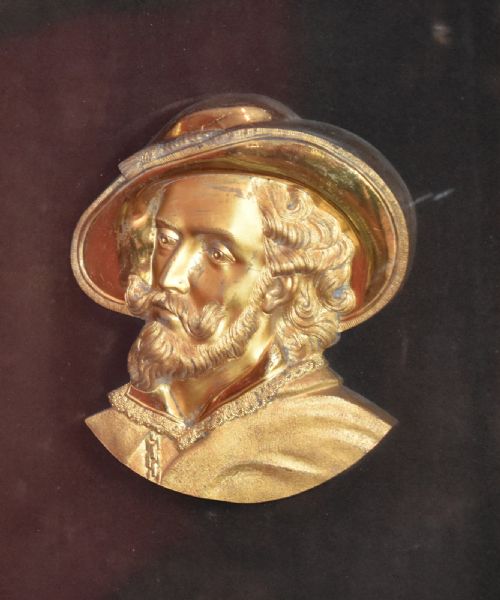 VICTORIAN GILT BRONZE PROFILE OF RUBENS - ADDITIONAL PHOTO 4