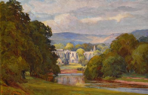 BOLTON ABBEY OIL PAINTING BY ALFRED ELSWORTH - ADDITIONAL PHOTO 3