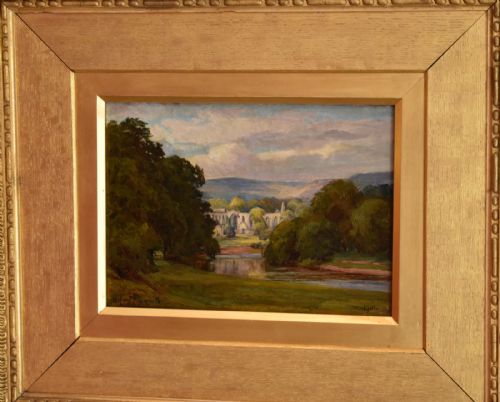 BOLTON ABBEY OIL PAINTING BY ALFRED ELSWORTH - ADDITIONAL PHOTO 4