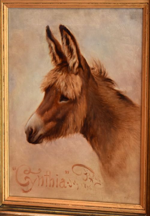 'CYNTHIA' VICTORIAN OIL PAINTING OF A DONKEY - ADDITIONAL PHOTO 1
